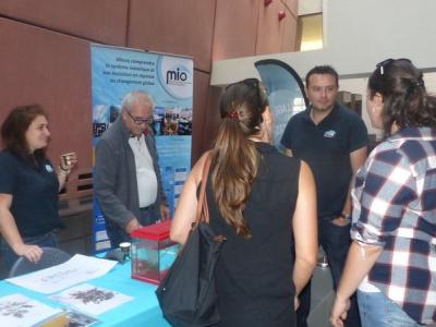 Christian, Aurélie and Thierry Thibaut at the IRD MIO stand on the Sargasso